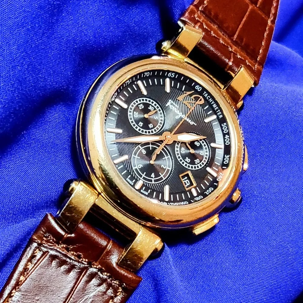 Salvatore Ferragamo F13 Firenze Idillio 45mm Gold Tone Swiss Made Men's Watch